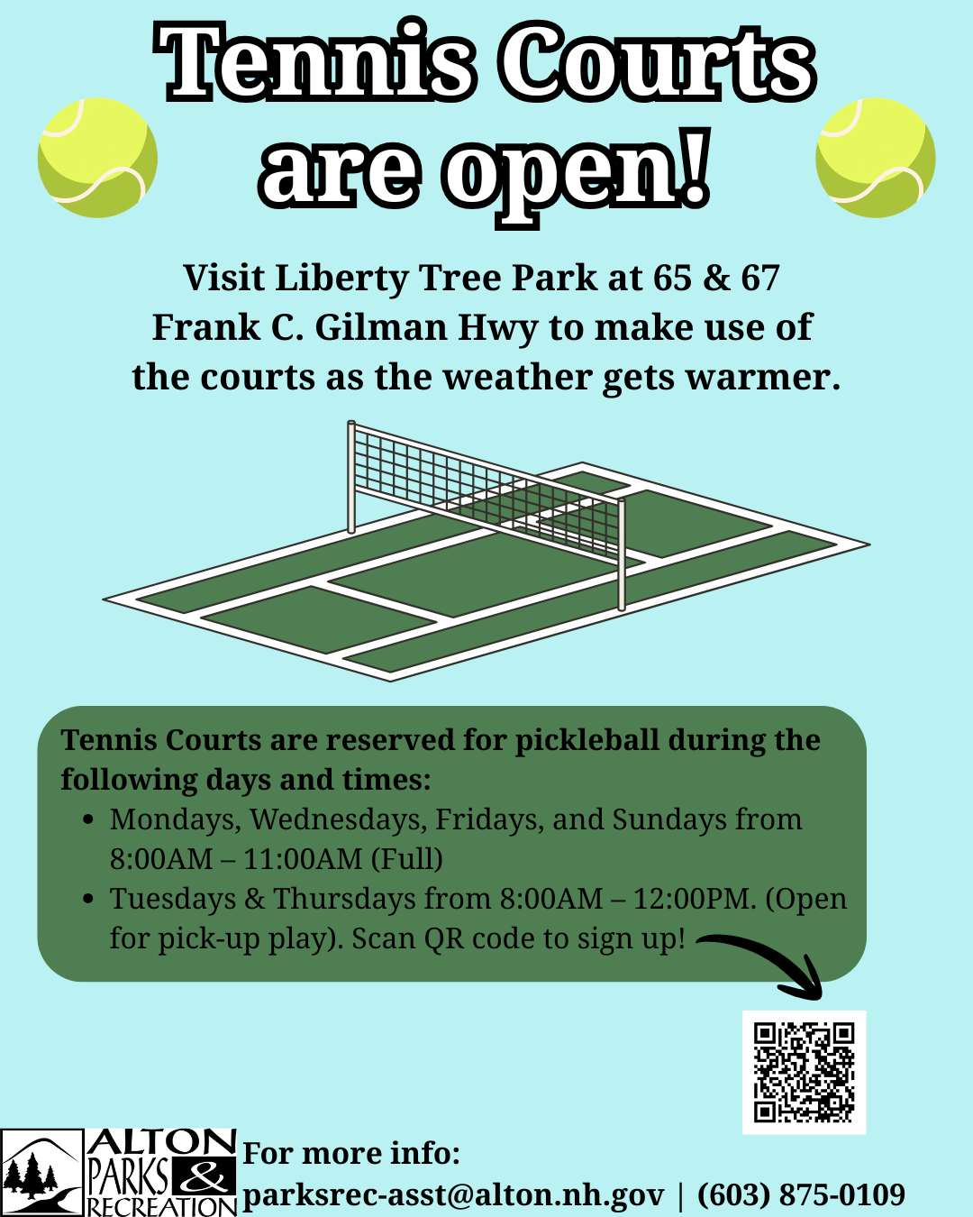 *Tennis Courts Reserved For Pickleball* - Town of Alton, NH